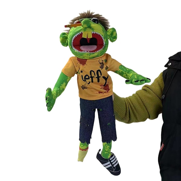 Jeffy Puppet Plysch Leksak Dockan, Jeffy Puppets Sml Leksak, Busig Rolig Dockor Leksak Med Fungerande Mun, För Barn Pojkar Flickor Rollspel, Berättande zombie 50CM