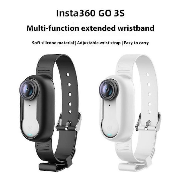 För Insta360 GO 3S Kameraväska med Justerbart Band, Silikonskydd - Vit White