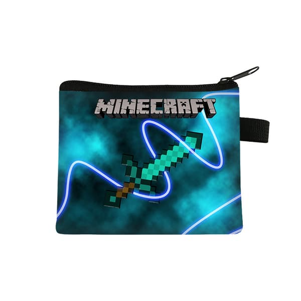 Minecraft Mini Møntpung — Bærbar Polyester Kortholder til Studerende 13.5*11cm.22