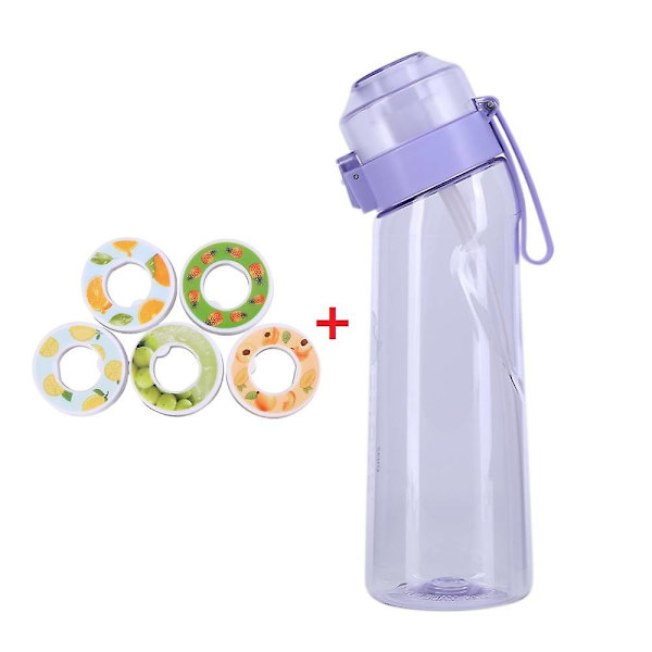 Makuvesi pullo 7 makuainetta Air Water Up pullo Frosted Black 650ml Air Starter Up Set vesimuki retkeilyyn urheiluun L