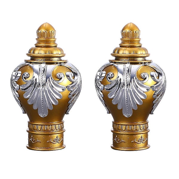 2 stk. Romersk Stang Gardinstang Ende Dekoration til Soveværelse Stue 28mm (Guld)
