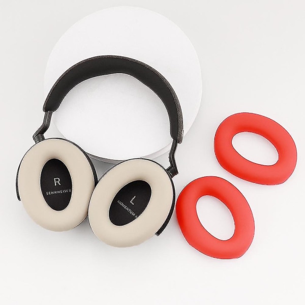 1 par silikon øreputer for Sennheiser MOMENTUM 4 trådløse Bluetooth-hodetelefoner myk pute-beige