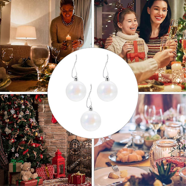 12 st Pärl Bubbelboll Jul Glitterbollar Julgransbollar Ornament Jul Dekorativ Boll Glas Ornament Julgranspynt Höst