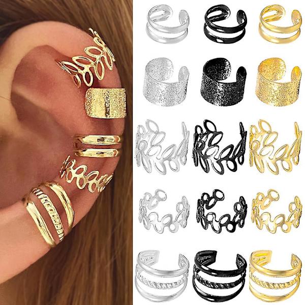 5 kappaleen korvakorusarja Temperament Knuckle Opening Jewelry Joululahja Naisten päivittäiset korut Tytöt Elegantti korvakorusarja Persoonallisuussetti Gold