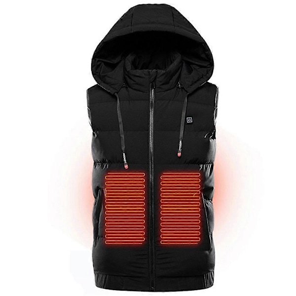 Smart Oppvarmet Vinter Termisk Vest Tykkere Hettegenser Varmevest for Menn Kvinner (uten Power Bank), Sin Sapphire 4XL