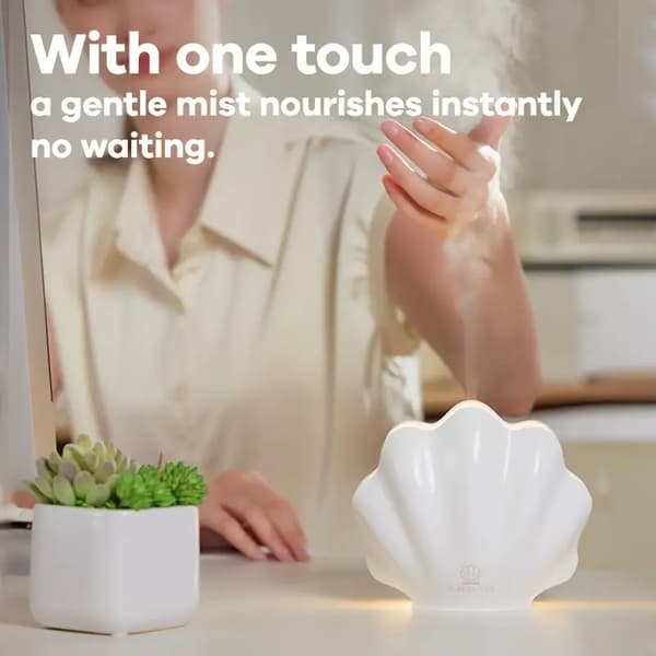 1 stk. Sort Skall Eterisk Olje Diffuser - Aromaterapi Luftfukter med Ultralydtåke for Hjem og Soverom