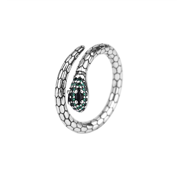 Dame ring skinnende slangeform justerbar åpen ring