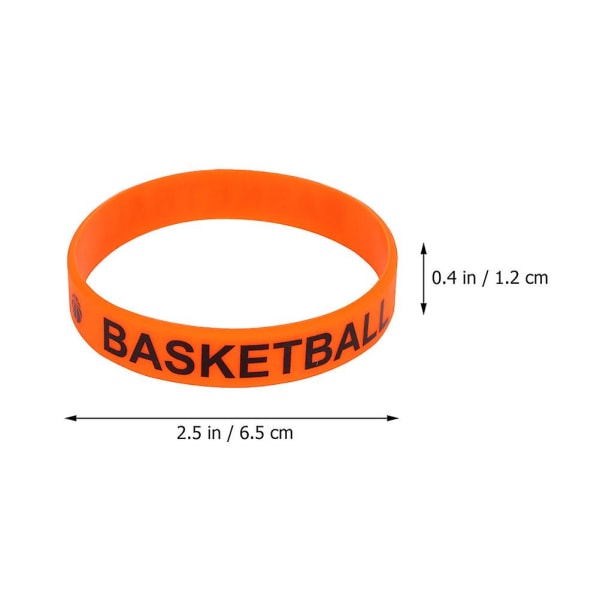 50 st Silikonarmband Män Dekorativa Armband Silikonarmband Silikon Basketboll Armband Citat Silikonarmband Orange 6.5X6.5CM