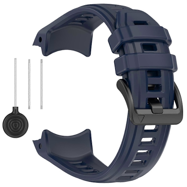 Til Garmin Instinct 3 45mm Urrem 22mm Silikone Udskiftningsrem - Marineblå Graphite Grey