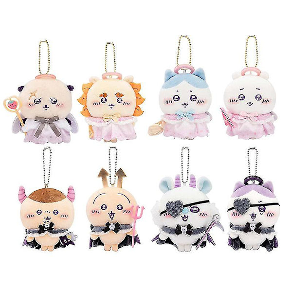 Chiikawa Söta Plush Ängeldocka Nyckelring Hängande Fluffig Mjuk Fylld Djävul Leksak A3