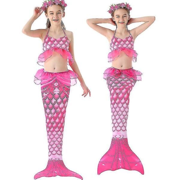 3 st flickor baddräkter sjöjungfru för simning sjöjungfru kostym bikini set style2 110
