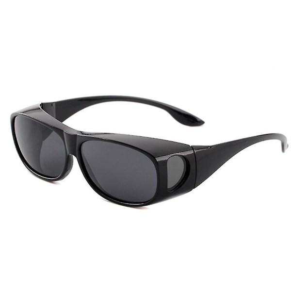 Dag/nat-kørebriller Wraparound-solbriller, mænd, kvinder-anti-blænding bright black