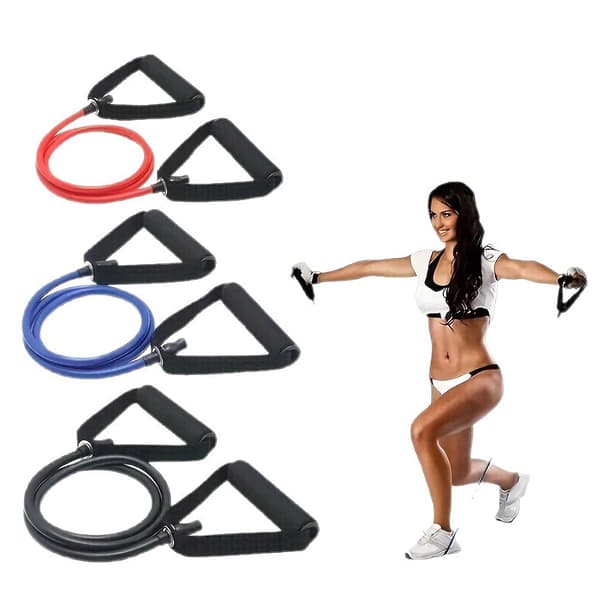 Justerbar puller sports fitness multifunktionel yoga pull reb styrke elastisk træner elastisk reb. Sort (30LB)