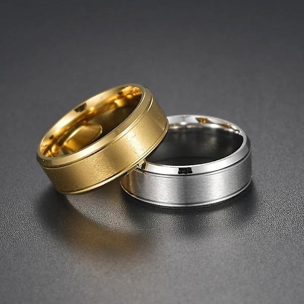 2024 ny modell 4 färger Klassisk 8mm herrring Yta borstad rostfritt stål Enkel ring för kvinnor Vigselring Par smycken Tillbehör sliver 9