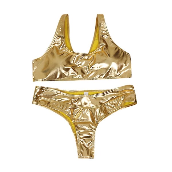 9335# Refleks Badedrakt i ett stykke for kvinner Gull Rash Guard for kvinner Cupshe Yellow M