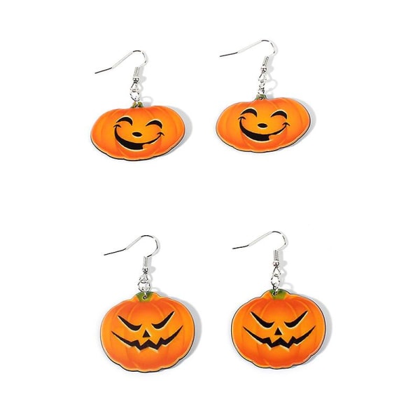 Popular Accessories Halloween Pumpkin Ear Hooks Funny Skeleton Earrings Cute Little Witch Acrylic Earrings_Newway