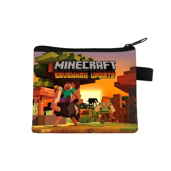 Minecraft Mini Myntpung — Bærbar Kortholder i Polyester for Studenter 13.5*11cm.30
