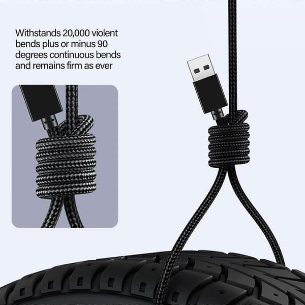 Mini USB-kabel flettet USB 2.0 til Mini B dataopladningskabel hurtig opladningskabel egnet til Dashcam kamera mobil 50cm