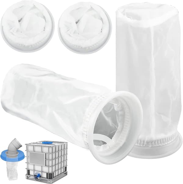 4 stk. Nylon IBC-filter, IBC-tankfilter Nylon lågfilter, Regnvandsfilter, Vaskbart Nylon lågfilter, Udskiftningsfilter til IBC-regnvandstank