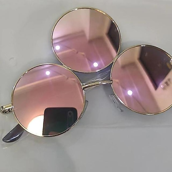 2023 Uudet Third Eye Pyöreät aurinkolasit Naiset/miehet Heijastavat Peilatut Musta Holiday Aurinkolasit Kolme linssiä Silmälasivarjostimet Uv400 GBC NXJ pink