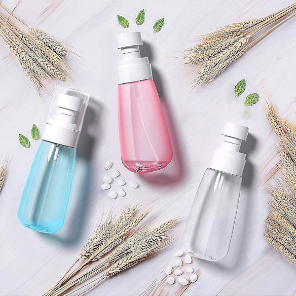 Suihkepullot Matkakoko, 3 kpl 100 ml/3 oz Hienojakoinen Suihkepullo Hiuksiin Eteerisiä Öljyjä Varten, Tyhjä Ilmaton Meikki- ja Kasvosuihkepullo Kirkas Täytettävä Matkapullo
