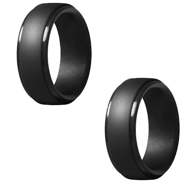 2x 8mm Män Silic Ringar Kvinnor Gummi Vigselring Spo