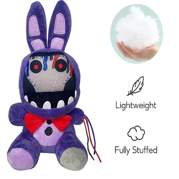 Vissna Lila Kanin Plyschleksaker 7 Tum FNAF Security Breach Bonnie Dock Samlarobjekt Nightmare Freddy Plyschleksaker för Barnfans A13