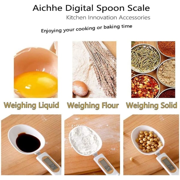 Crday Food Scale Spoon, digital kjøkkenvekt Høypresisjon liten skala med taragave