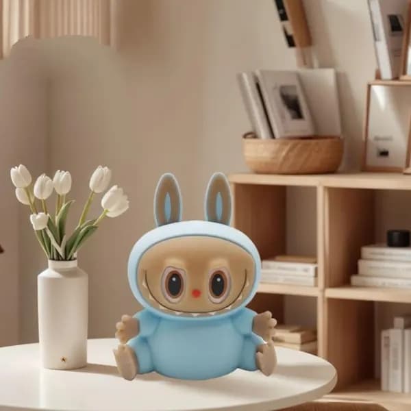 Monsters Warm - Tryckstyrd Nattlampa - USB-laddad, mysig sovrumstimerpresent för barn (blå) Varmt ljus blå blue Warm light