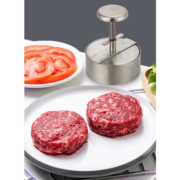 Burgerpresse i rustfritt stål Hamburger Patty Maker Grill Stekeplate Flat