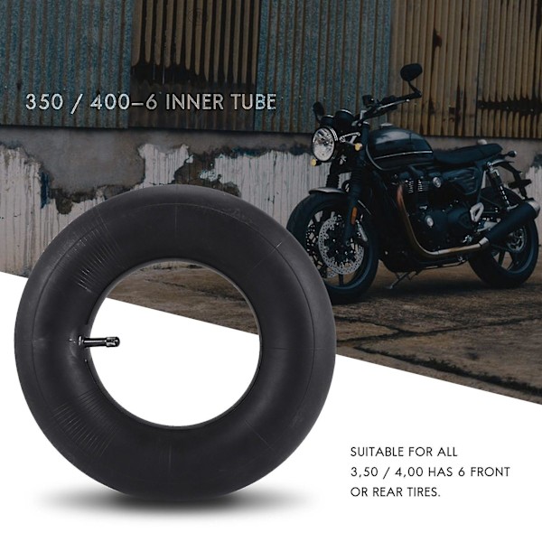 3.50 / 4.00-6 Dekkslange Inner Tube Dekk Hjul 350 / 400-6 Innertube Mini Gummiventil 6 black