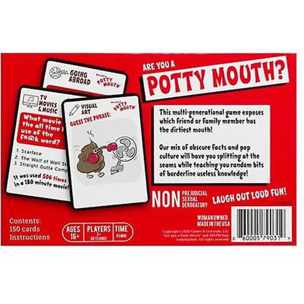 Spil og taknemmelighed Er du et Potty Mouth-kortspil for 2 spillere i alderen 17+