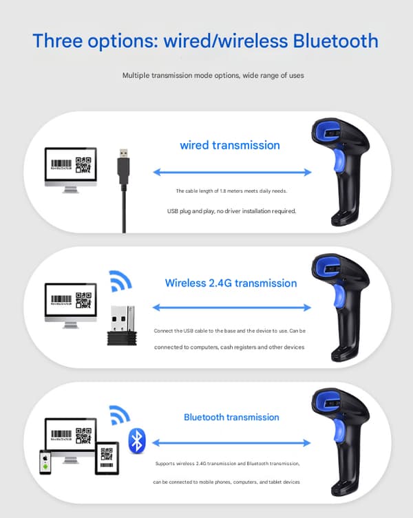 1D Laser Bluetooth Strekkodeskanner 1100LB Smart