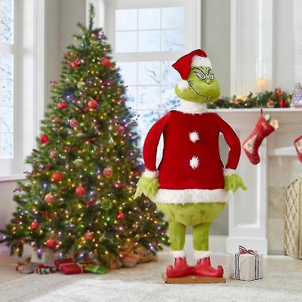 Joulupukki Grinch -pehmolelu Pehmoeläin Täytetty Lapselle Joululahjaksi Koti Sisustus