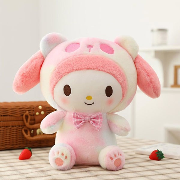 Kawaii Sanrio Plyschleksaker Stoppade Dockor Kreativa Söta Kuromi Melody Cinnamoroll Stoppade Leksaker för Barn Födelsedag Barnens Dag Melody 30cm