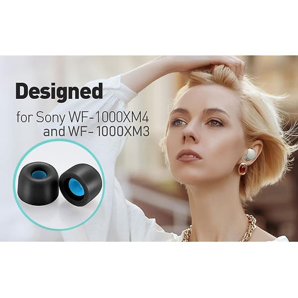 Øreproppputer i minneskum for WF-1000XM4 - Øreproppputer, øreproppspisser Black M