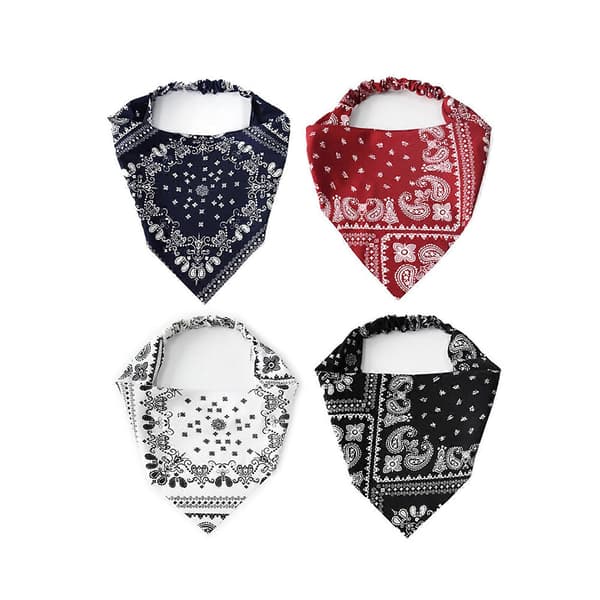 Trendy blomsterprint pandebånd Elastiske polyester hårbånd Bandana mode styling tilbehør til daglig brug Hvid White