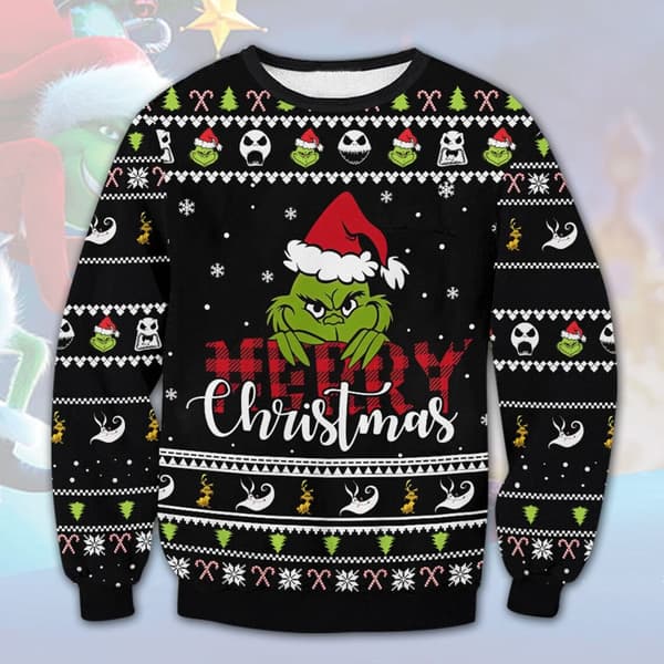 Grinchen Julegenser - \"Merry Whatever\" 3D-printet genser .04-XL