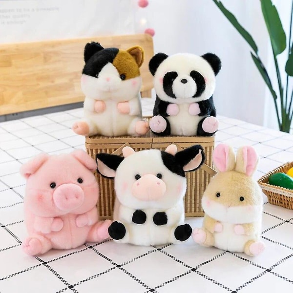 Söt Hamster Kanin Panda Plyschleksak Gris Liten Docka Stoppade Djur Kawaii Gratis Frakt Barnfödelsedag Julgåva White Rabbit 18cm
