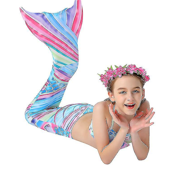 3-delad flicka sjöjungfru badkläder för simning sjöjungfru kostym bikini set style3 110