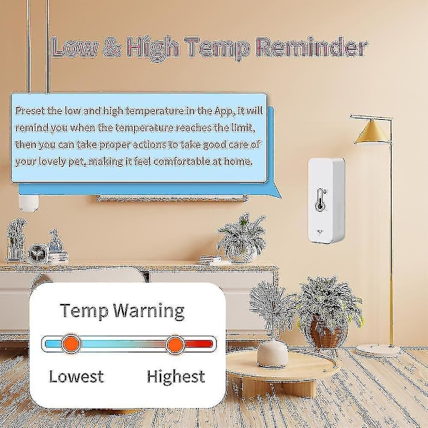 3x Tuya Wifi temperatur- och fuktighetssensor inomhus termometer hygrometer