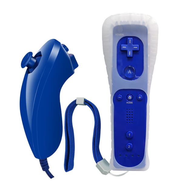 Trådløs controller og Nunchuck til Wii- og Wii U-konsoller - Perfekt DEEP BLUE