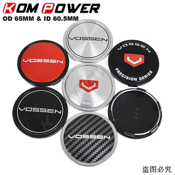 4pcs Od 65mm / Id 60mm Wheel Hub Cap Vossen Logo Sport Rim Cover Wheel Center Cap