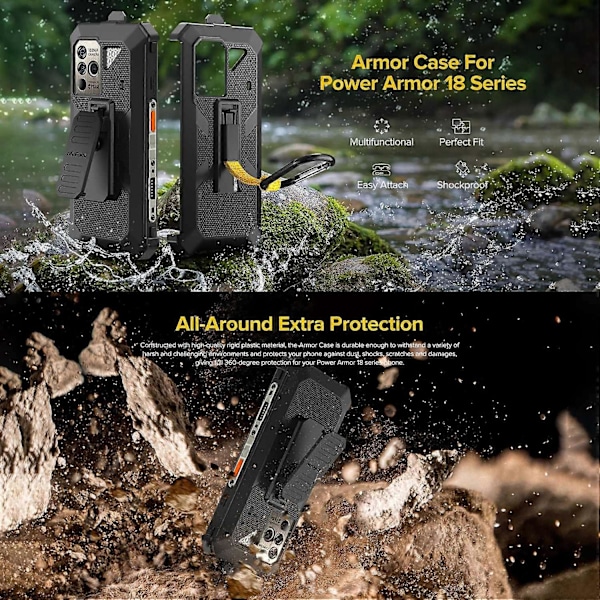 Ulefone Bakre Klämma Telefonfodral För Ulefone Power Armor 18T För Ulefone Power Armor 18 Ultra / 18T / 18