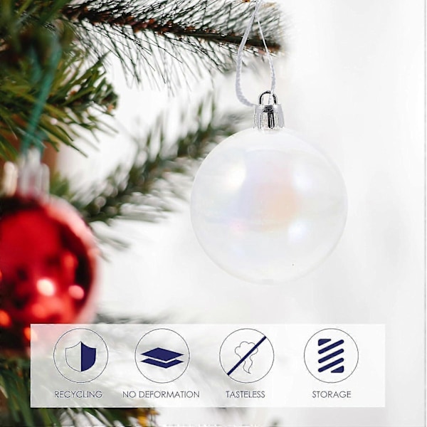 12 st Pärl Bubbelboll Jul Glitterbollar Julgransbollar Ornament Jul Dekorativ Boll Glas Ornament Julgranspynt Höst