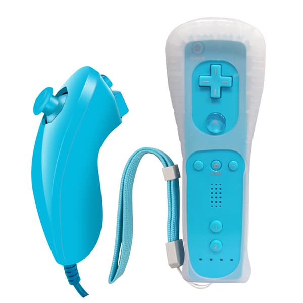 Trådløs controller og Nunchuck til Wii- og Wii U-konsoller - Perfekt LIGHT BLUE
