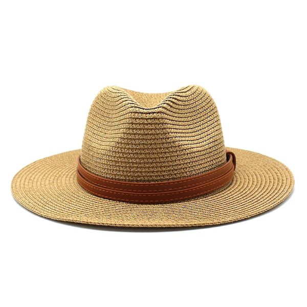 Naievear Panama Hat UV-beskyttelse Unisex Dyb Bredbremmet Solhat Solkasket Strandtøj Black