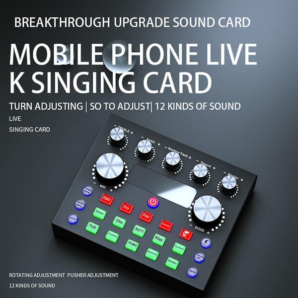 V8s lydkort lydmixer mixerkonsol lydadapter live udsendelsesudstyr lydkort til telefoncomputer