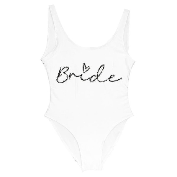 S-3xl Guldtryck Team Bride En-delad Baddräkt Squad Kvinnor Baddräkt Möhippa Baddräkt Sommar Strandkläder Baddräkt bride3 M