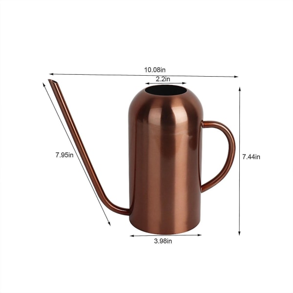Vattningskanna i rostfritt stål - 1,5 l metallkanna med lång pip för att förhindra spill, perfekt för inomhus- och utomhusväxter Coffee